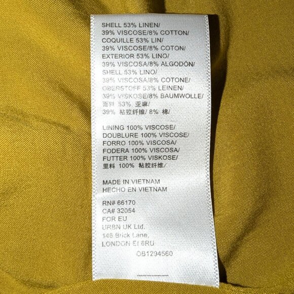 NWT Urban Outfitters | Linen Blend Sweet On You Gold Floral Mini Dress | Small - Picture 9 of 12